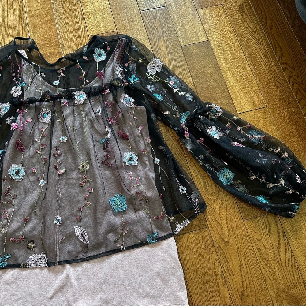 Floral mesh top + tank